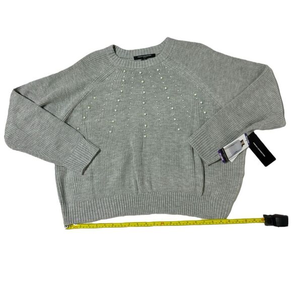 French Connection Women's Embellished Grey Sweater Size XXL - Picture 10 of 12